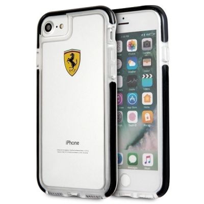 Etui Ferrari Shockproof na iPhone 7 / 8 / SE 2020 / SE 2022 - przezroczysto-czarne