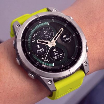 5. Pasek Tech-Protect Silicone na Garmin Fenix 5 / 6 / 6 Pro / 7 / 8 / 8 Pro / E / 9 / 9 Pro (47 mm) - limonkowy