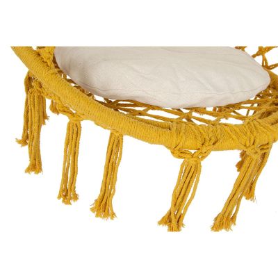 7. HAMAK AŻUROWY FOTEL WISZĄCY BOCIANIE GNIAZDO 80x60CM Z PODUSZKĄ MIODOWY