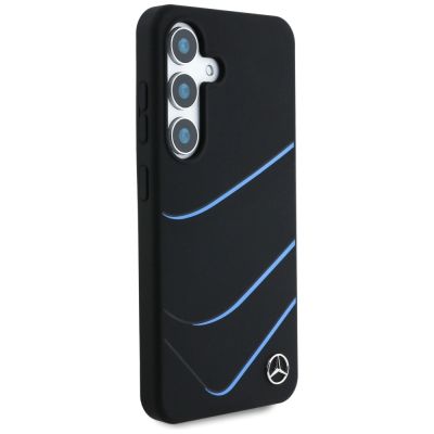 4. Etui Mercedes Silicone Contrasted Curves MagSafe na Samsung Galaxy S25 - czarne