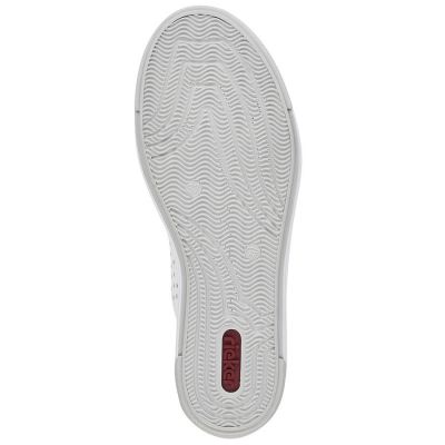 22. Skórzane buty ażurowe Rieker W RKR642 białe