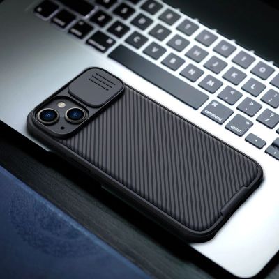 16. Nillkin CamShield Pro Case etui iPhone 14 Plus pancerny pokrowiec osłona na aparat kamerę niebieski