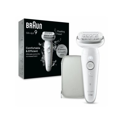 Depilator Braun Silk-épil 9 9-011, srebrny, biały, 40 pęsety, MicroGrip, 0,5 mm, bateria, wbudowana bateria