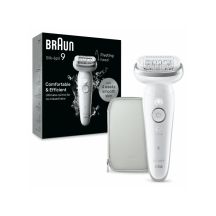 Depilator Braun Silk-épil 9 9-011, srebrny, biały, 40 pęsety, MicroGrip, 0,5 mm, bateria, wbudowana bateria