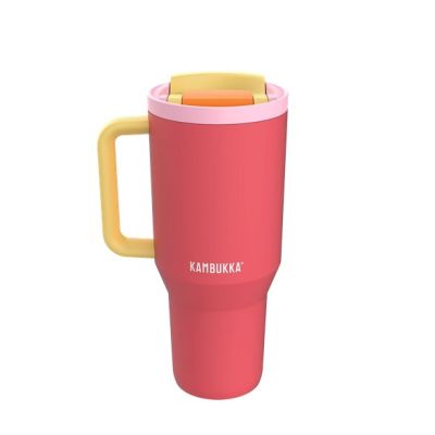 23. Kubek termiczny ze słomką Kambukka Rio Tumbler 950ml, Pink Papaya