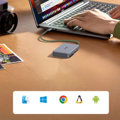 9. Czytnik kart pamięci Ugreen CM868 USB-C - szary