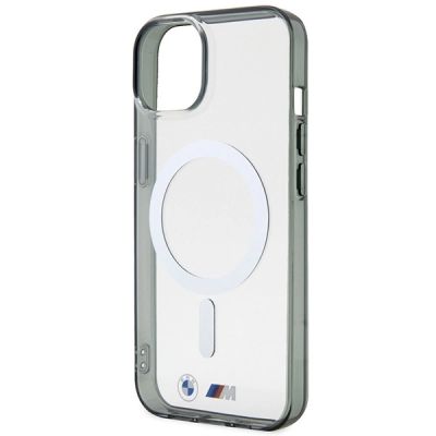 6. Etui BMW Silver Ring MagSafe na iPhone 14 Plus - przezroczyste