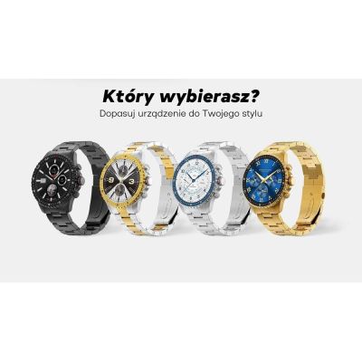 19. Smartwatch Męski GRAVITY GT16-2 Black / Czarna Bransoleta