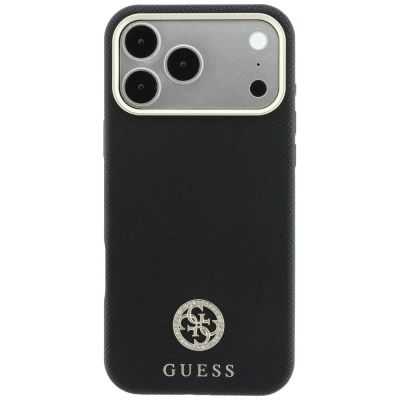 3. Etui Guess Grained Round Strass Logo MagSafe na iPhone 18 Pro Max / 17 Pro Max - czarne