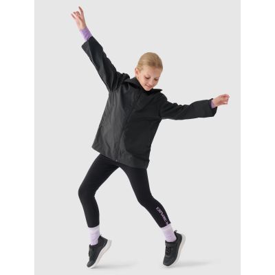 7. Kurtka przejściowa przeciwdeszczowa z gumową powłoką dziecięca 4F Junior 4FJWSS24TJACU217-20S