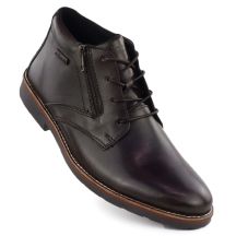 Skórzane wodoodporne trzewiki męskie nieocieplane brązowe Rieker 15324-25