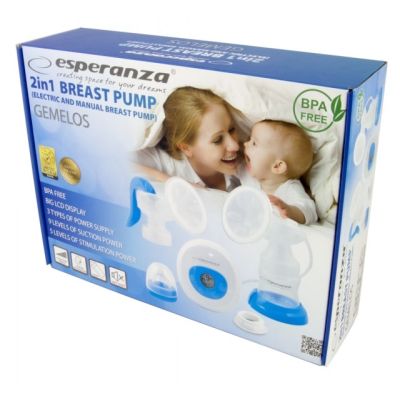 3. Laktator elektryczny/ręczny Esperanza GEMELOS ECM003B (150 ml)