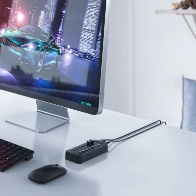 4. Hub Orico CT2U3-13AB 13x USB-A 3.0 z włącznikami - czarny