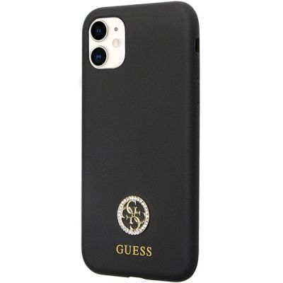 2. Etui Guess Silicone Logo Strass 4G na iPhone 11 / Xr - czarne