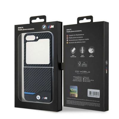8. Etui BMW Carbon Blue Line na Samsung Galaxy Z Flip 6 - czarne