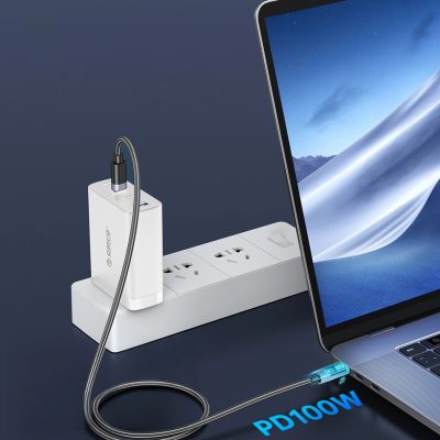 5. Kabel Orico LDC2C USB-C - USB-C PD 100 W z wyświetlaczem LED 480 Mb/s 2 m - 2szt. - czarny