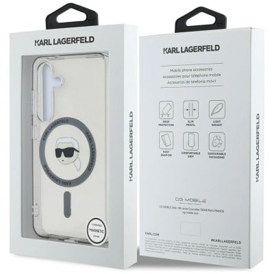8. Etui Karl Lagerfeld Button Karl Head Printed Logo MagSafe Samsung Galaxy S25 czarny