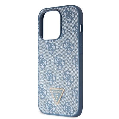 7. Etui Guess Crossbody 4G Metal Logo do iPhone 14 Pro - niebieskie
