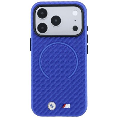 3. Etui BMW M Carbon Printed Ring MagSafe na iPhone 17 Pro Max / 18 Pro Max - niebieskie
