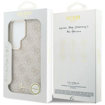 8. Etui Guess 4G Script MagSafe na Samsung Galaxy S26 Ultra - różowe