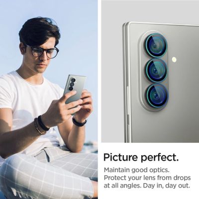 7. Osłona aparatu Spigen Optik Pro HD Glas.TR EZ Fit 2-pack na Samsung Galaxy Z Fold 7 - czarna