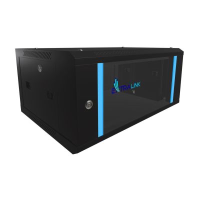 4. Extralink Szafa rack 4U 600x450 Czarna montowana na ścianie