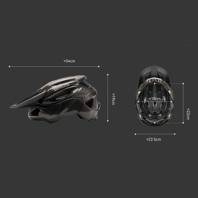 11. Kask rowerowy Rockbros LK-99 na rower górski z regulowanym daszkiem i zapięciem magnetycznym 58-62 cm - tytanowy