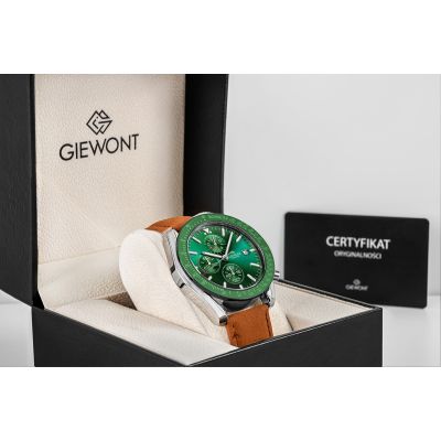8. Zegarek Męski Giewont Chronograph Sapphire Brązowo Zielony GW8720-A3