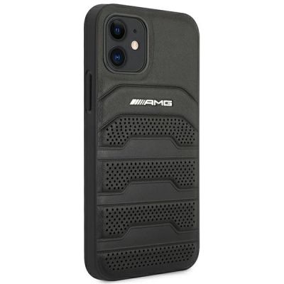 4. Etui AMG Leather Debossed Lines na iPhone 12 mini - czarne