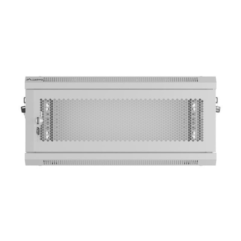 9. SZAFA INSTALACYJNA RACK WISZĄCA 19" 4U 600X450 SZARA DRZWI PERFOROWANE LANBERG (FLAT PACK)