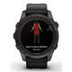 12. Zegarek Garmin Fenix 7S Pro 42mm Sapphire Solar szary tytanowy DLC z czarnym paskiem