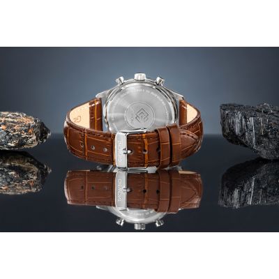 6. Zegarek Męski Giewont Chronograph Sapphire Brązowo Niebieski GW6310-A5