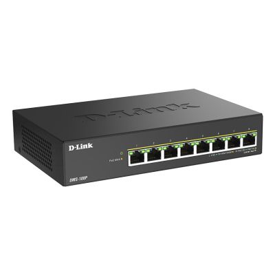 2. D-Link DMS-108P/E przełącznik sieciowy Nie zarządzany 2.5G Ethernet (100/1000/2500) Obsługa PoE Czarny