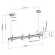 8. Uchwyt sufitowy do 2 wyświetlaczy LCD - Plastik, Aluminium, Stal, Srebrny - Rozmiar ekranu: 114.3-139.7 cm (45-55'')