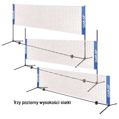 3. Słupki badminton/siatkówka/tenis regulowane 3w1 + pokrowiec ENERO