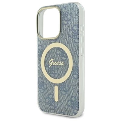 6. Etui Guess IML 4G MagSafe na iPhone 16 Pro Max - niebieskie