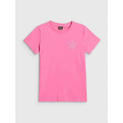 T-shirt regular z nadrukiem damski 4F 4FRSS26TTSHF4537-55S