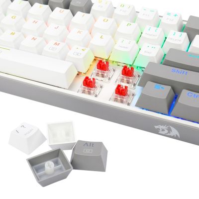 8. REDRAGON K617-RGB Fizz RGB White/Grey klawiatura USB Szary, Biały