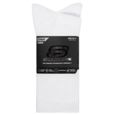 2. Skechers 3pk Unisex Non Terry Crew S601102-100 Białe 43-46