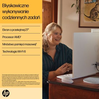 35. HP 27-cr0232nw AIO Ryzen 5 7520U 27.0"FHD IPS AG 300nits 16GB DDR5 SSD512 Radeon 610M LAN Win11 2Y Shell White