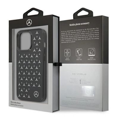 8. Etui Mercedes Silver Stars Pattern na iPhone 13 Pro / iPhone 13 - czarne