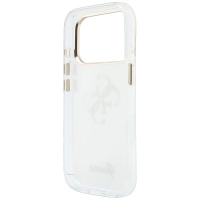 7. Etui Guess IML 4G Script Metal na iPhone 17 Pro / 18 Pro - białe