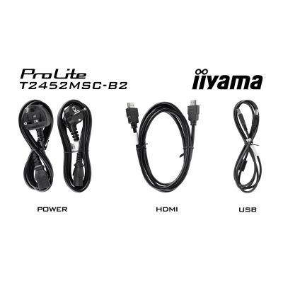 4. iiyama ProLite T2452MSC-B2 monitor komputerowy 61 cm (24") 1920 x 1080 px Full HD Ekran dotykowy Czarny