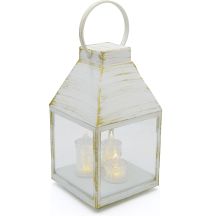 LATARNIA LAMPION ADWENTOWY RORATY LED 25CM 3 ŚWIECE BIAŁY