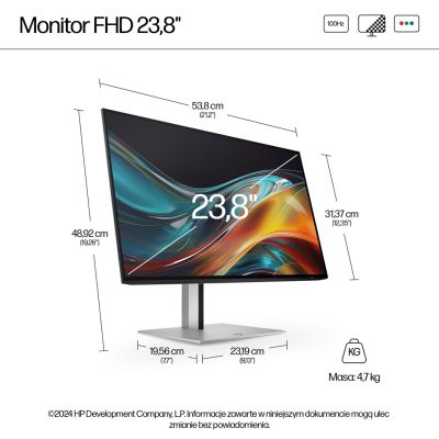 5. MONITOR HP LED 23,8”S7 Pro 724pf (8X530AA) 100Hz