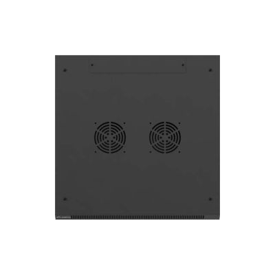12. Szafa instalacyjna rack wisząca 19" 9U 600x600 czarna drzwi perforowane Lanberg (flat pack)