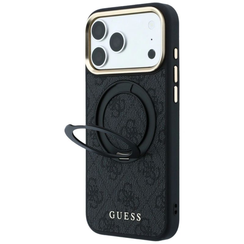 2. Etui Guess Ring Stand 360 4G Classic Logo MagSafe na iPhone 17 Pro Max / 18 Pro Max - czarne
