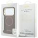 8. Etui Guess Ring Stand 360 Grained Classic Logo MagSafe na iPhone 18 Pro / 17 Pro - burgundowe