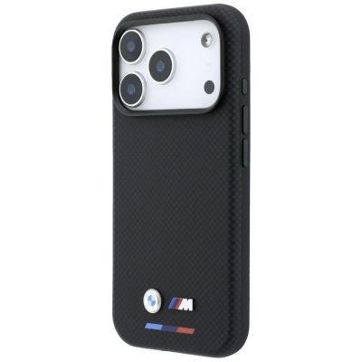 2. Etui BMW M Quadrille Kevlar Tricolor & Metal Logo MagSafe na iPhone 17 Pro Max / 18 Pro Max - czarne