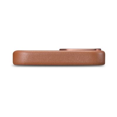 5. iCarer Case Leather pokrowiec etui z naturalnej skóry do iPhone 14 brązowy (WMI14220705-BN) (kompatybilne z MagSafe)